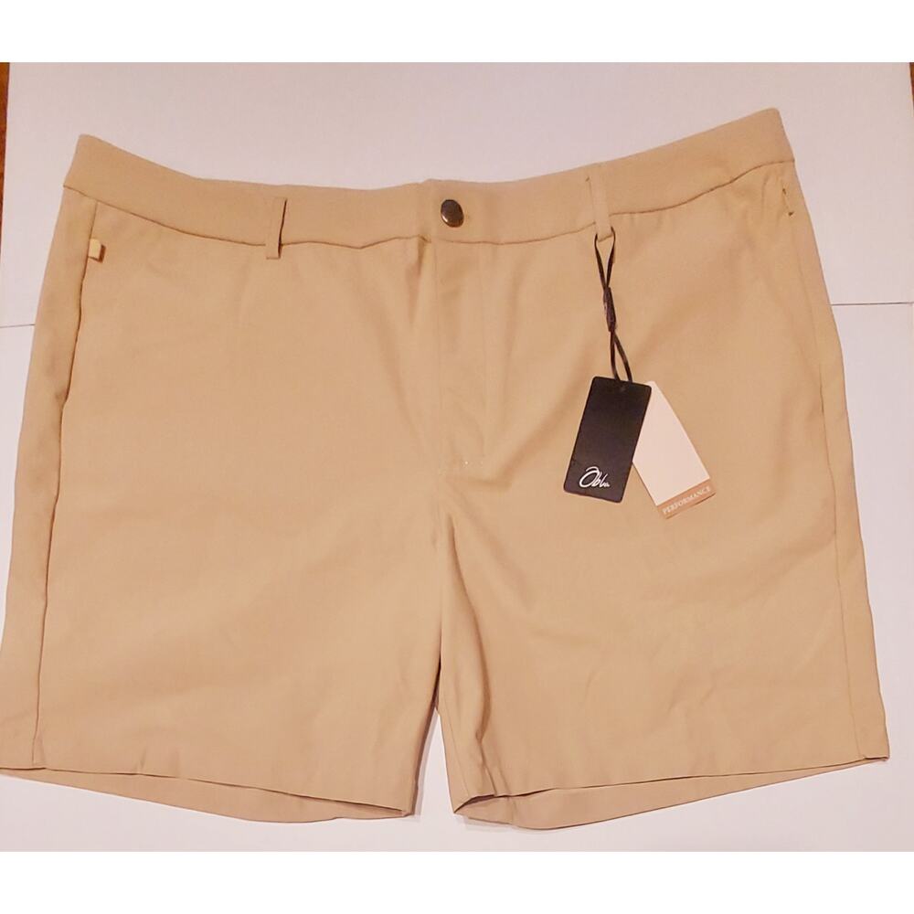 New OBLA Golf Shorts Wicking SPF 50 4 Way Stretch Waist Size 40 Snap Pockets